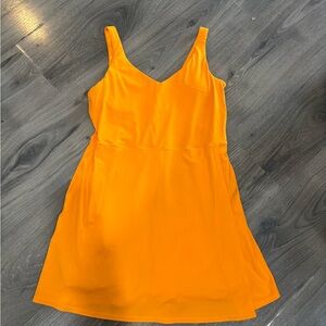 Aerie Orange V-Neck Sleeveless Mini Dress